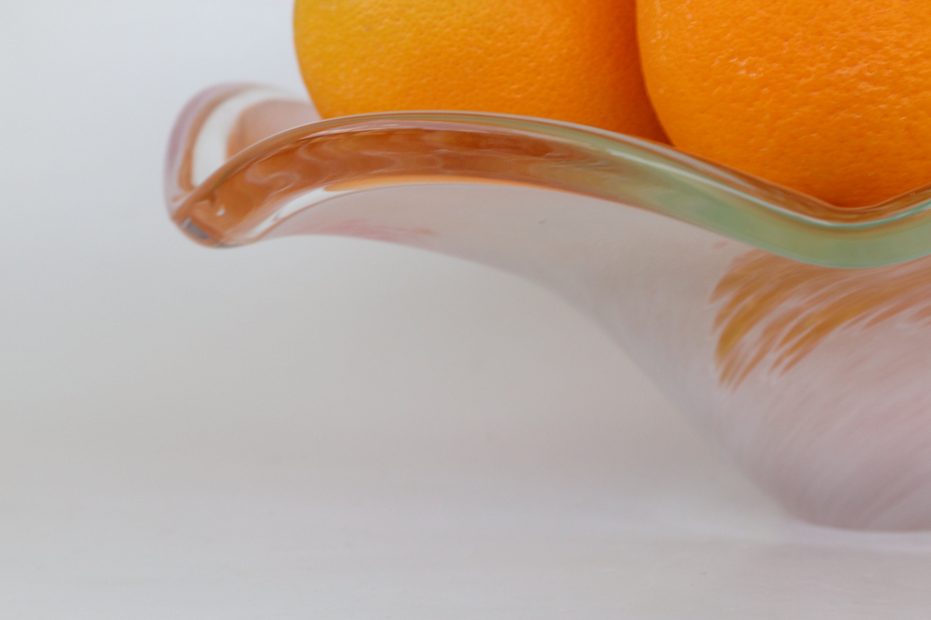 Art Glass Fruit Bowl Pastel Art Glass Bowl Vintage Art Glass Etsy