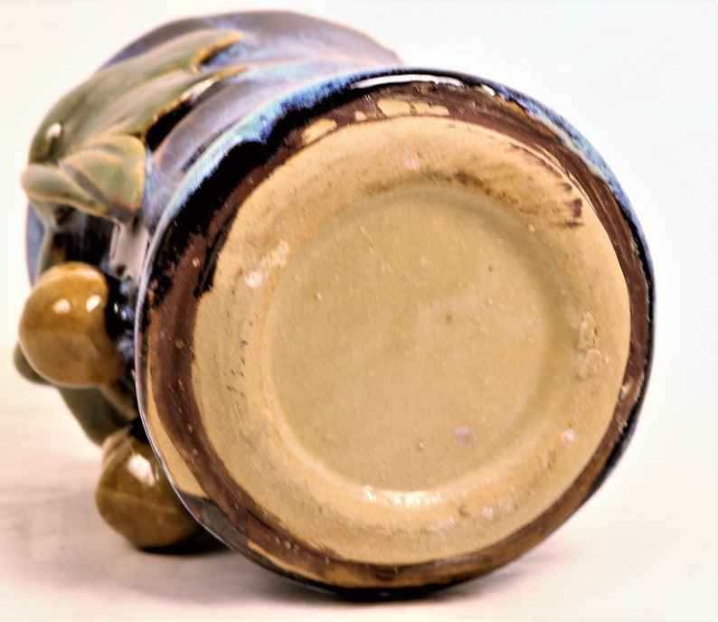 Drip Glazed Vase Bathroom Cup Pottery Vase Blue and Brown Earthenware Pottery, Vintage Pen Holder