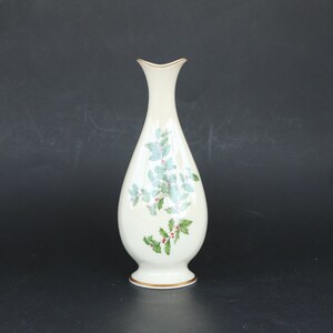 Lenox Bud Vase, Vintage Lenox Vase, Christmas Lenox Bud Vase, Holly Leaves and Berries on Lenox Bud Vase,