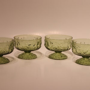 Green Dessert Bowl, Anchor Hocking Avocado Green set of 4,