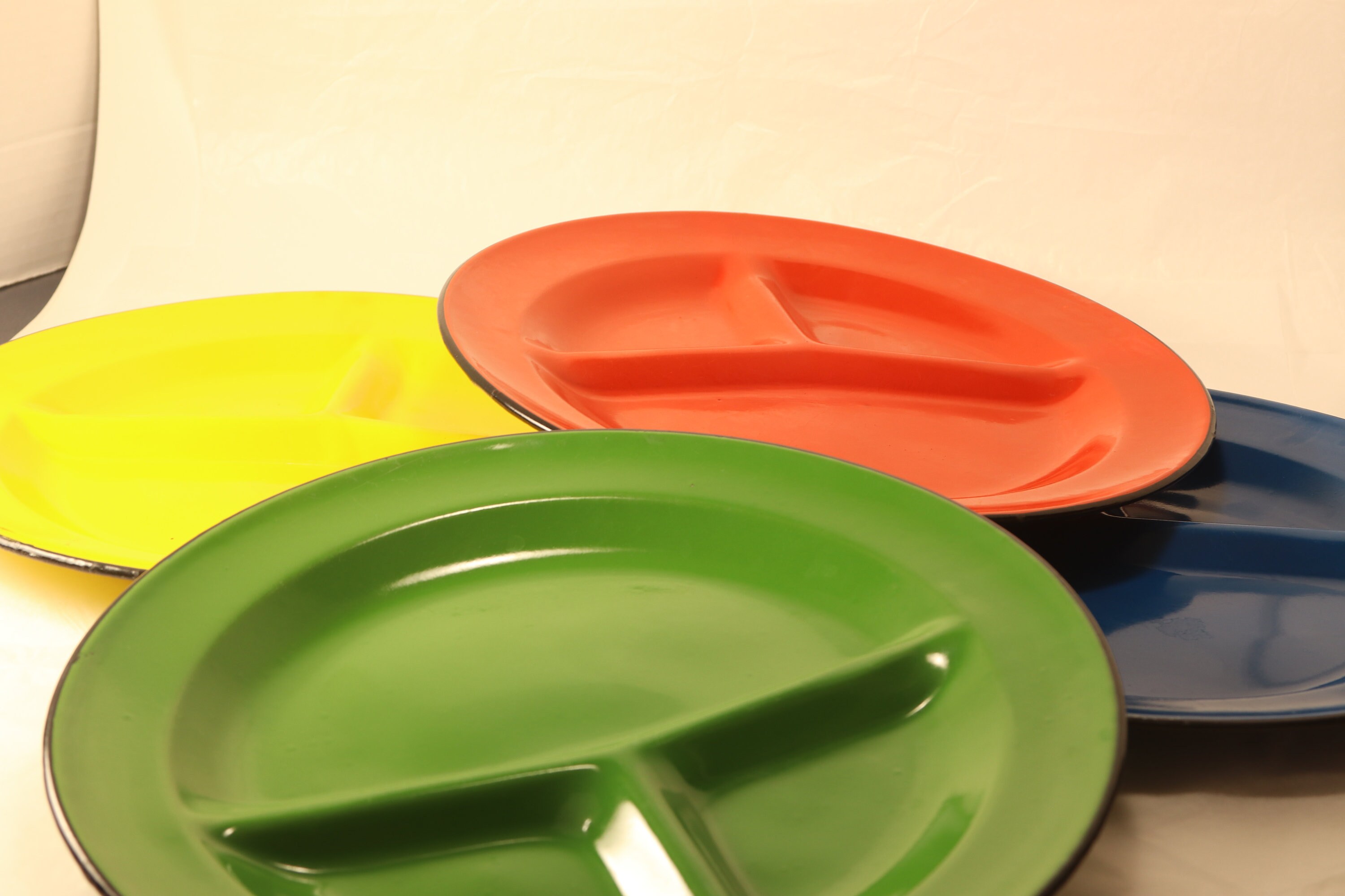 Camping Enamel Plates Metal Plates Set of Four Metal Plates Etsy