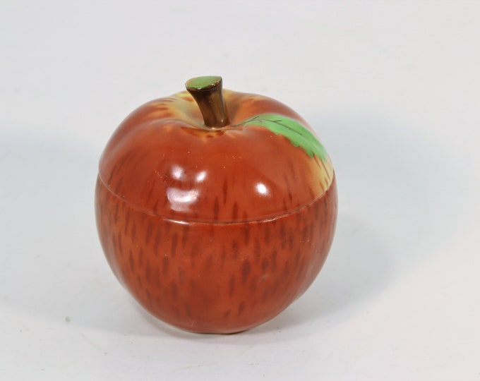 Apple Sugar Bowl Vintage Apple Candy Dish Ceramic Lidded Etsy