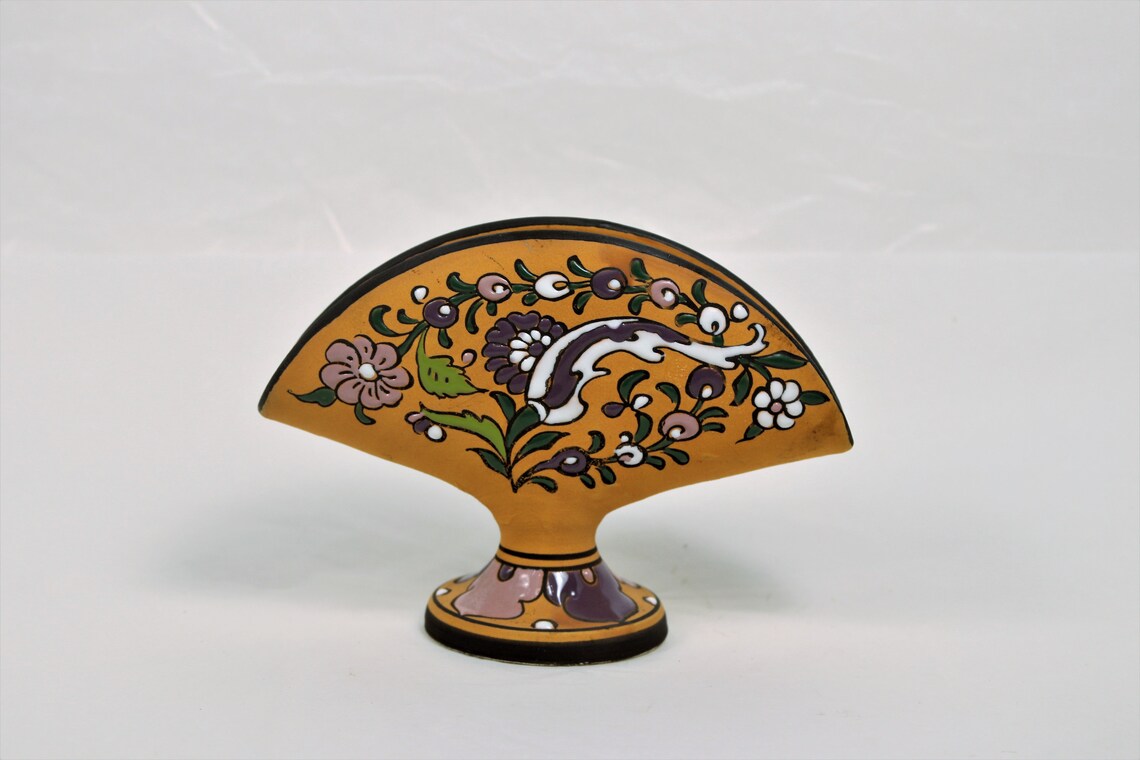 Handpainted Napkin Holder Pottery Made in Greece Napkin Etsy
