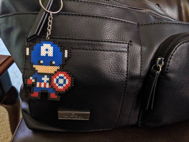 Thor Captain America Marvel DC Superheroes Keychains Spiderman Perler Beads Batman Ironman Hulk