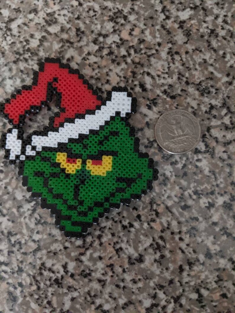 How the grinch stole Christmas Grinch Perler Beads Keychain Etsy