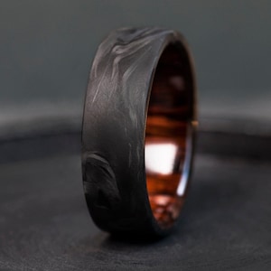 Carbon Fiber Wedding Band, Carbon Fiber and Ironwood Ring, Custom Engagement Ring, Anniversary Gift, Statement ring, Free Engraving