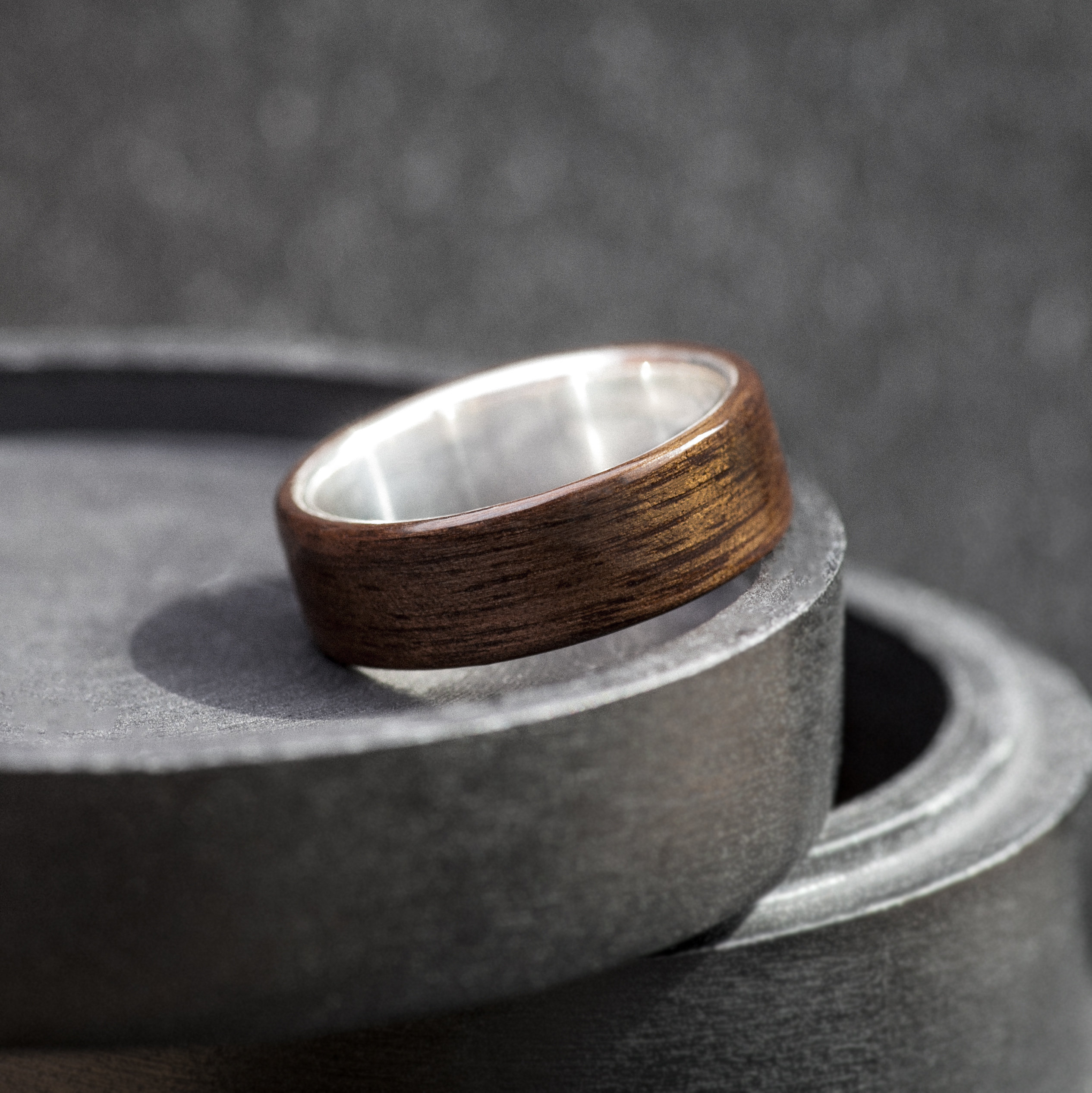 Wooden Rings, Walnut, 14k Gold, Speckled Erable, Silver925, Wooden