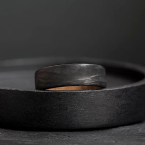 Whiskey Barrel Men's Wedding Band: Crafted from authentic whiskey barrels.