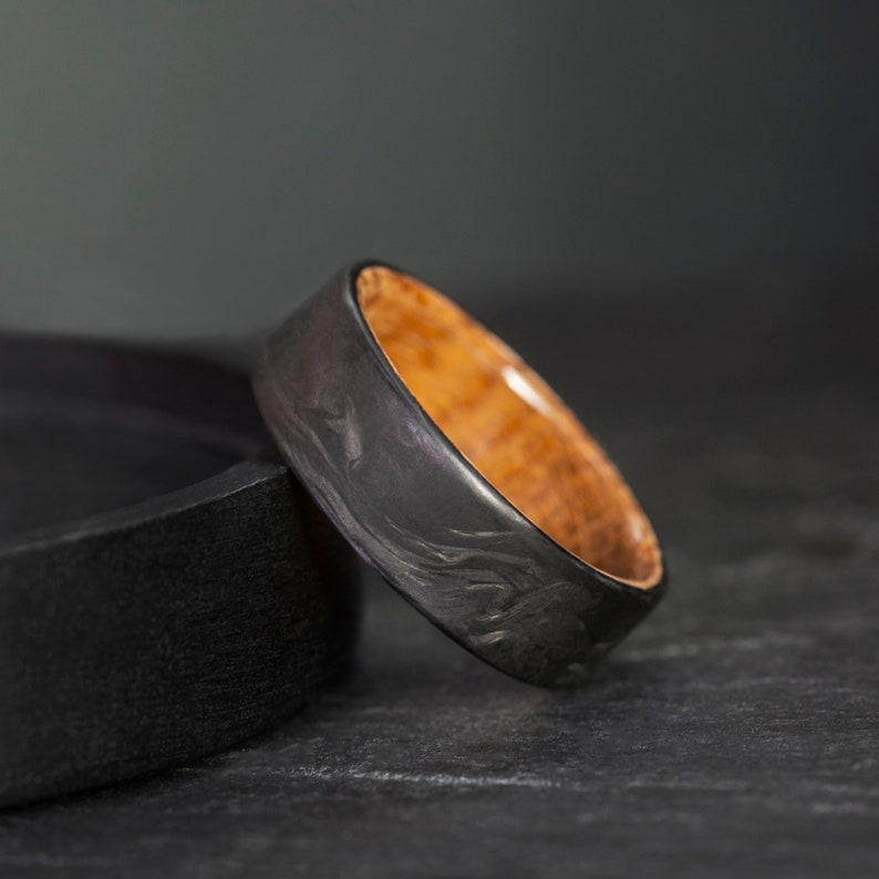 Unique Forged Carbon Fiber Ring: Unparalleled craftsmanship meets modern design.