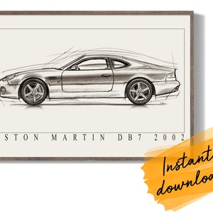 Aston Martin DB7 2002 Chalk Art Print (Digital Download)