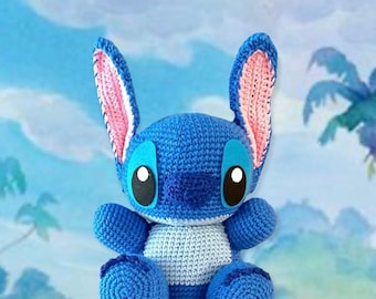 Extra Large Handmade Crochet Plush Super Soft Huggable Blue Alien Plushie