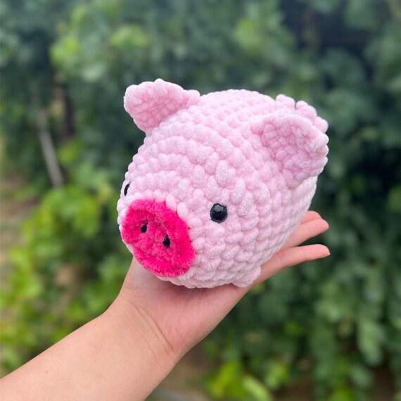 Handmade Super Soft Crochet Cute Chenille Stuffed Animal Baby Pig Piglet Snuggle Sized Variety Colors Plushie Etsy UK