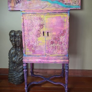 Cupboard Cabinet - Vintage Cabinet - Radio Cabinet - Bohemian Style - Boho Style - Boho Cabinet -Storage Cabinet