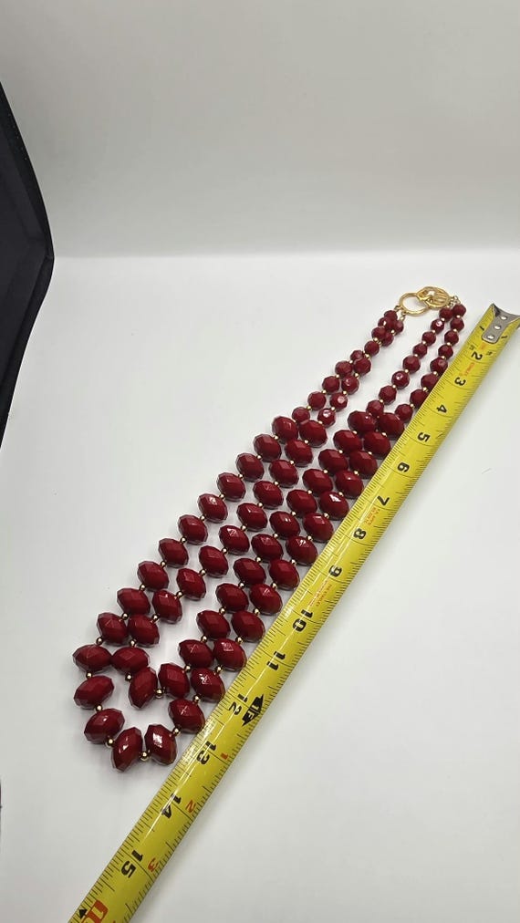 Original 2000s Kenneth Jay Lane KJL Red Double St… - image 7