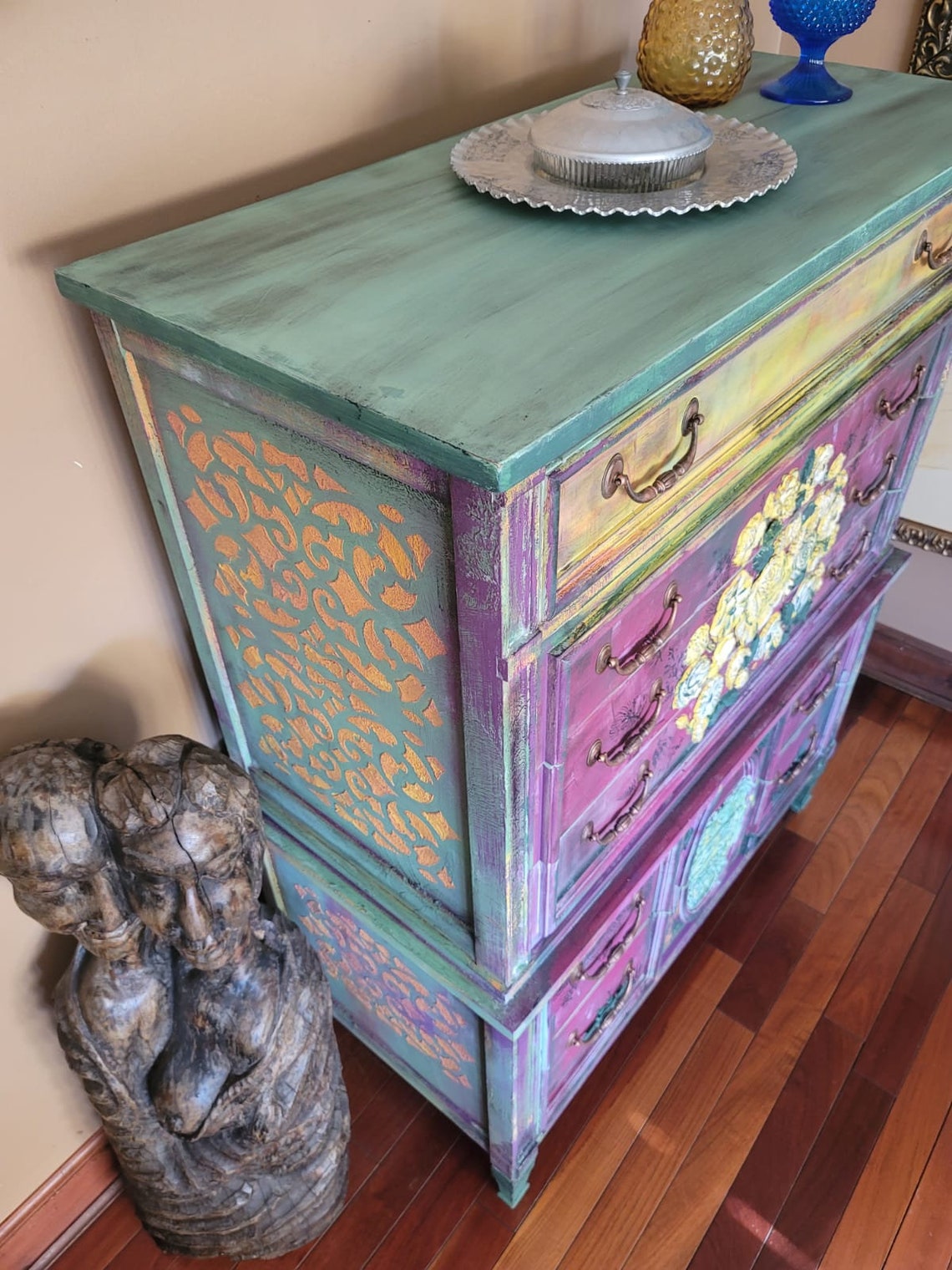 Funky Dresser Funky Painted Dresser Hand Painted Vintage Etsy