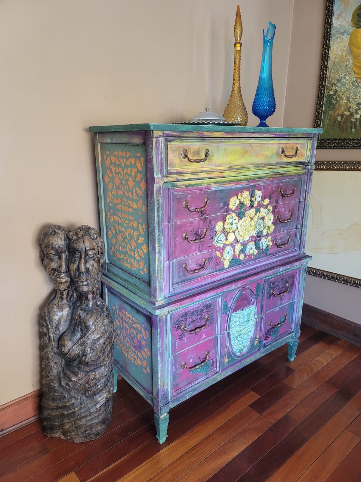 Funky Dresser Funky Painted Dresser Hand Painted Vintage Etsy