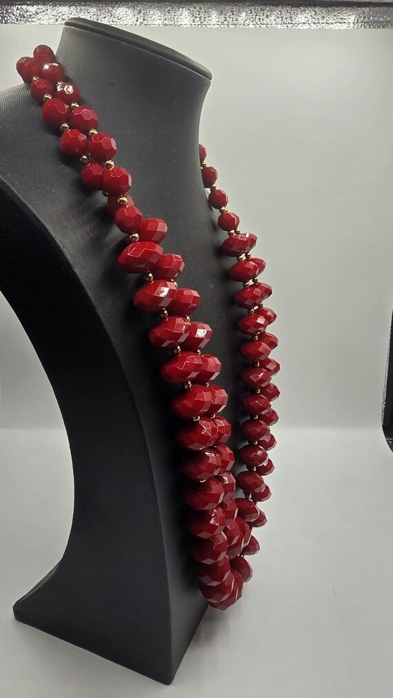 Original 2000s Kenneth Jay Lane KJL Red Double St… - image 3