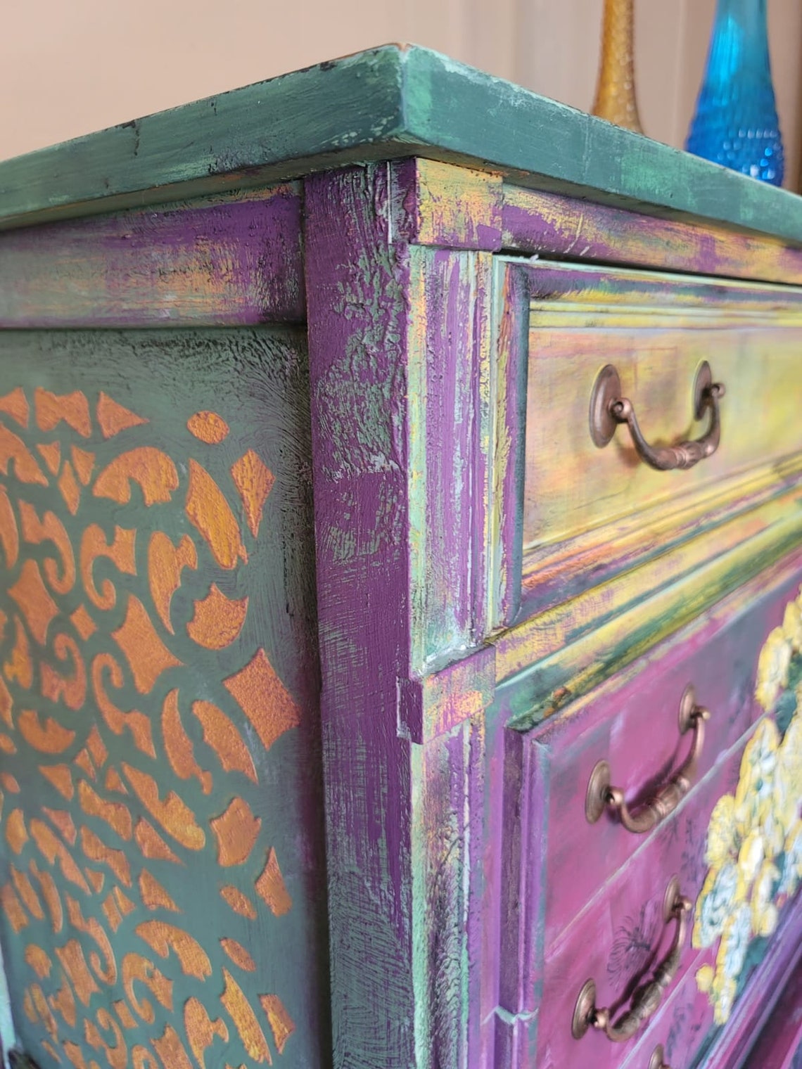 Funky Dresser Funky Painted Dresser Hand Painted Vintage Etsy