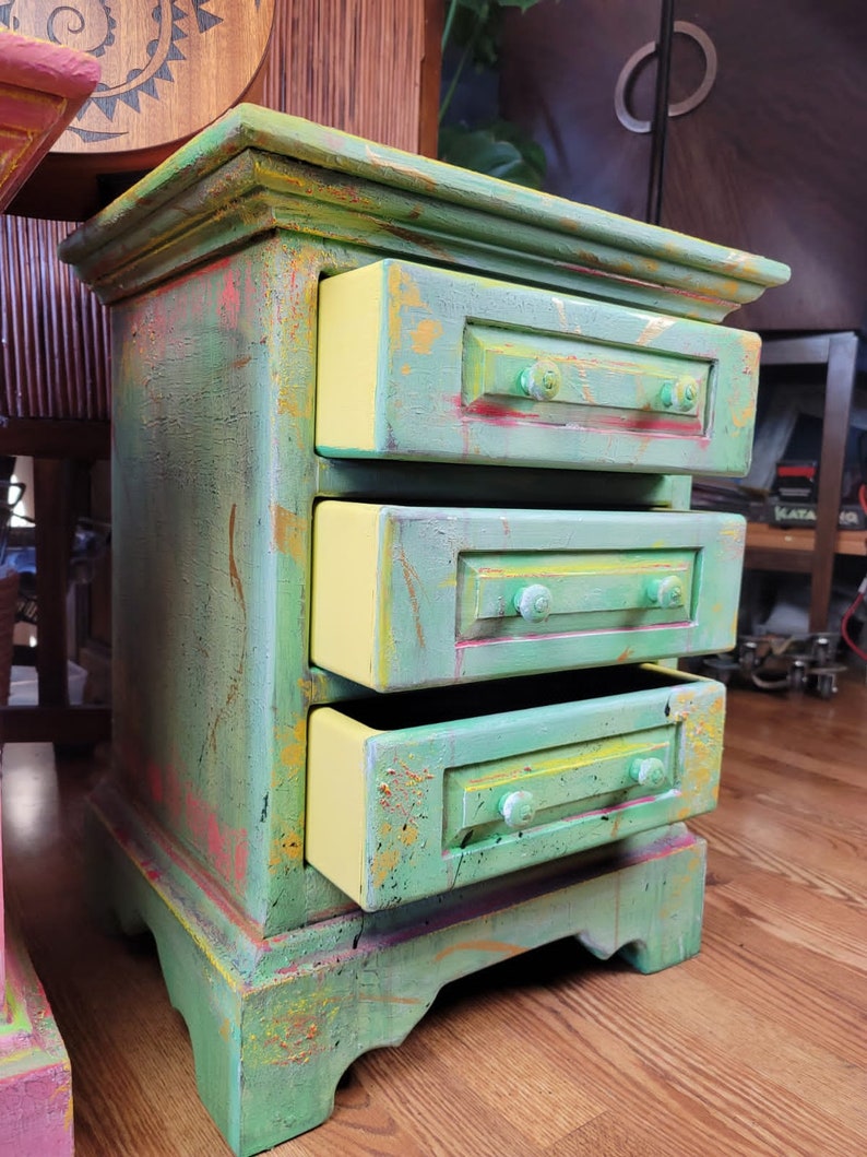 Vintage Funky End Tables Boho End Tables Boho Bohemian Etsy