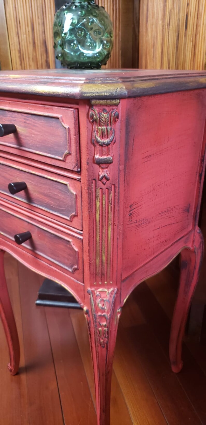 Vintage Painted Nightstand Painted Nightstand Funky End Etsy