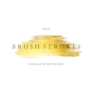 Gold Paint Brush Stroke Clipart, Gold Foil Clip art, Gold Paint Brush, Gold Watercolor Paint Brush Strokes Clipart, Gold Metallic Clipart