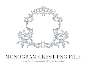 Wedding Crest Clipart PNG, elegante monograma de cresta, monograma clipart PNG, cresta adornada, cresta de monograma adornada, prefabricado, uso comercial