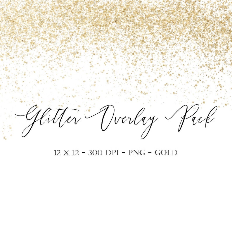 Glitter Photo Overlay, Golden Texture Background, Photoshop Overlay