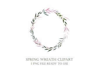 Floral Frame Wreath Clipart - Custom Crest Design - Wreath Logo Design - Logo Clipart -  PNG Frame