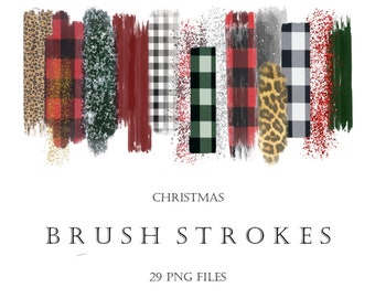 Christmas Brush Stroke Png, Christmas Pattern Brush Png, Buffalo Check Brush Clipart, Gold Brush Clipart, Silver Brushstrokes, Brush Clipart