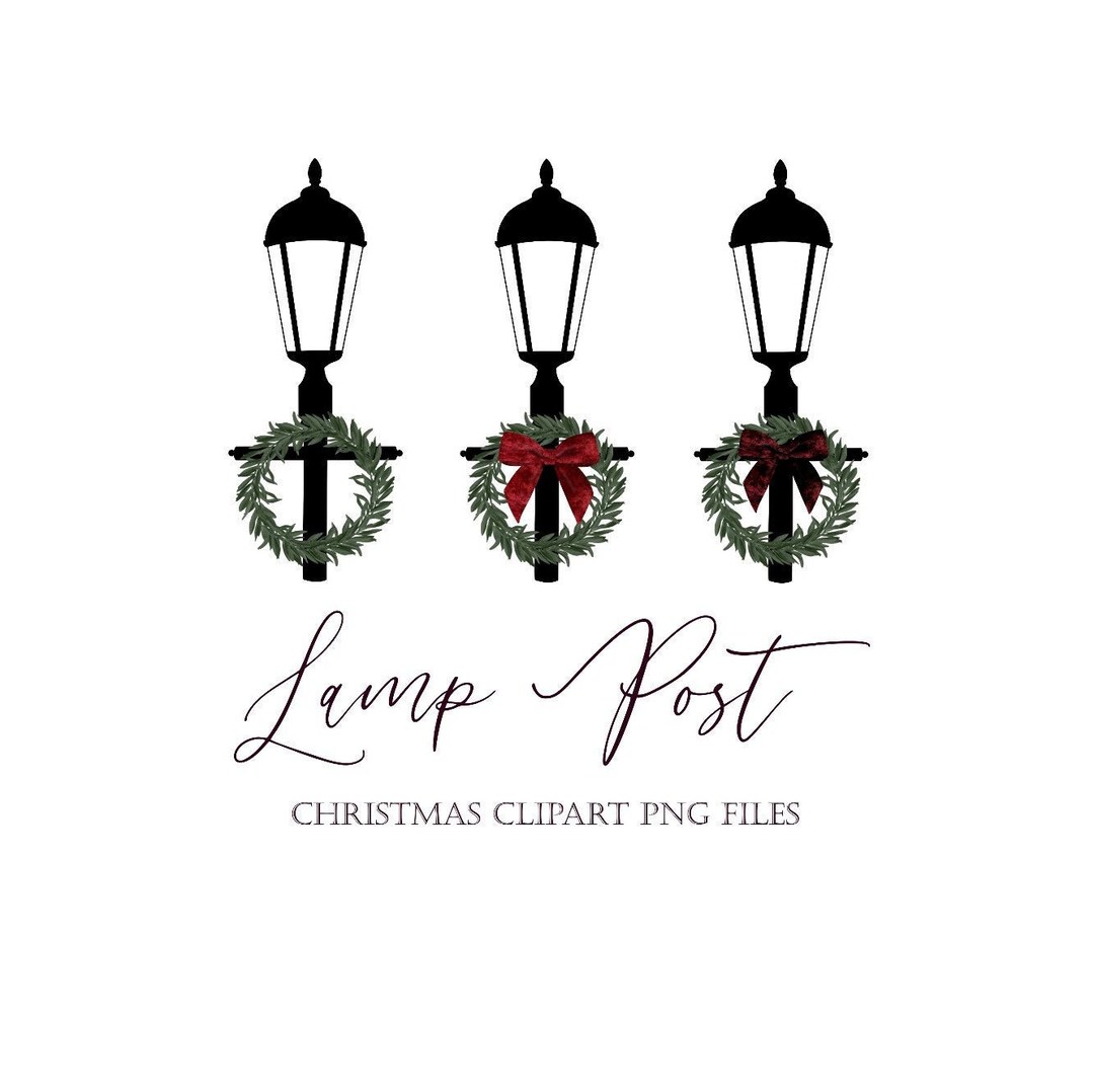 Christmas Clipart, Christmas Lamp Post Clipart, Christmas Holiday Png Clipart, Holiday Winter