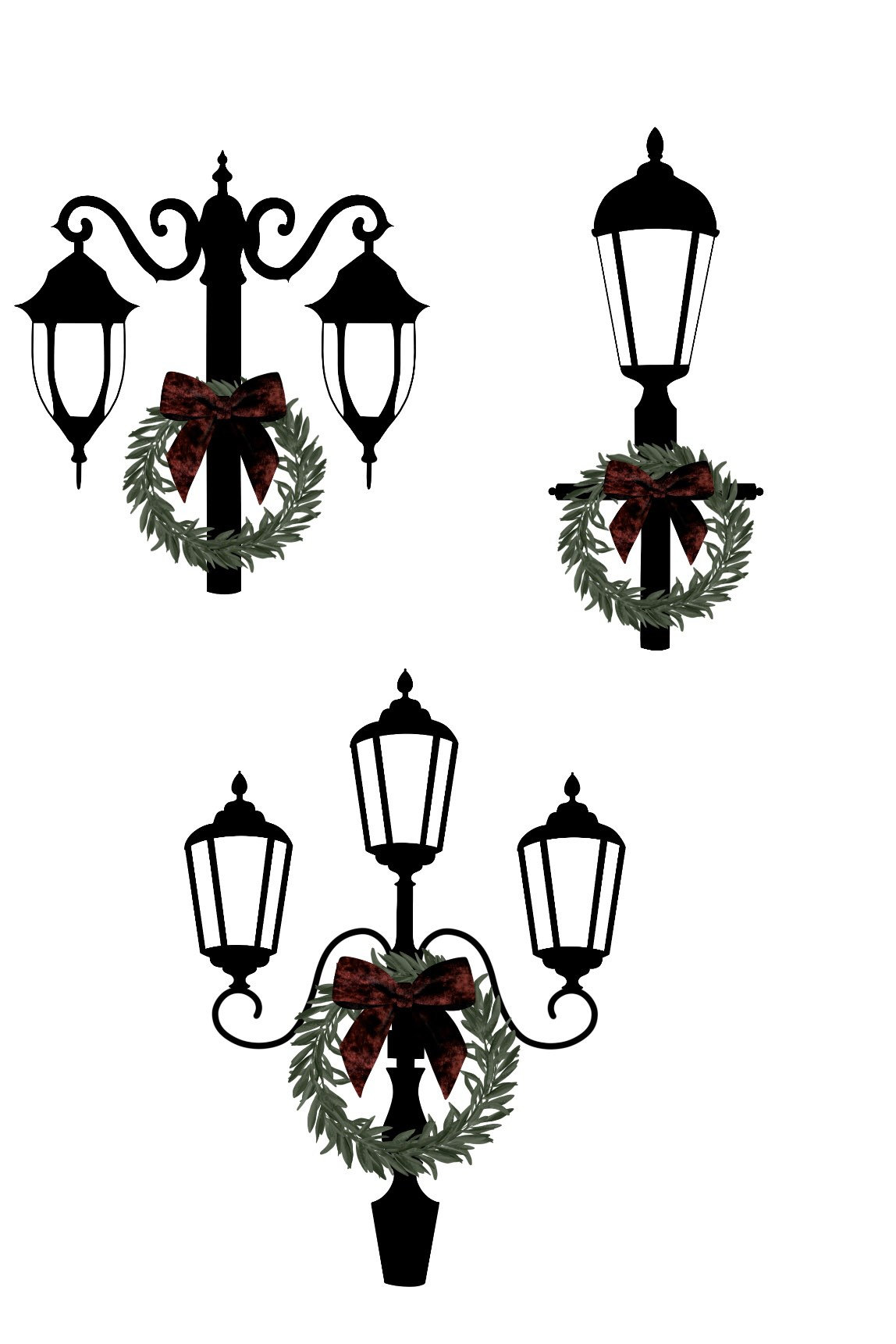 Christmas Clipart, Christmas Lamp Post Clipart, Christmas Holiday Png