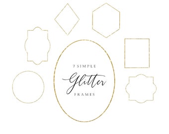 Gold Glitter Frames Clipart, Gold Glitter Frames, Glitter Frame Clip Art, Gold PNG Frame, Glitter Frame