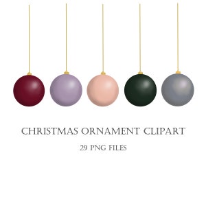 Christmas Ornament Clipart, Christmas Baubles Clipart, Christmas Balls, Ornaments Clip art, Ball Ornaments, Tree Decoration Clipart