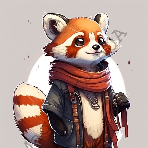 Red Panda Watercolor - Etsy
