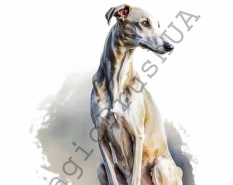 Borzoi 7 Portraits set, Borzoi Clipart, Commercial Use, Digital download, SVG stickers, Watercolor portrait, Borzoi bundle