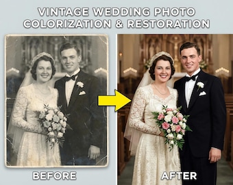Digital Photo Restoration and Colorization, Repair Torn, Faded Photos (Digital File)