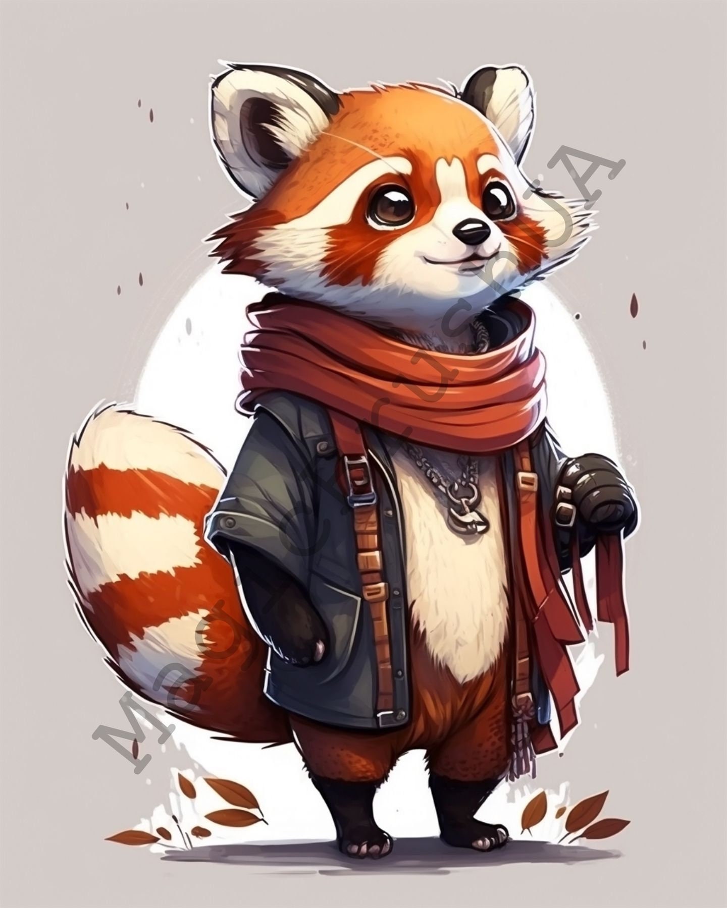 Vector Red Panda 17 Portraits Set, Red Panda Clipart, Commercial