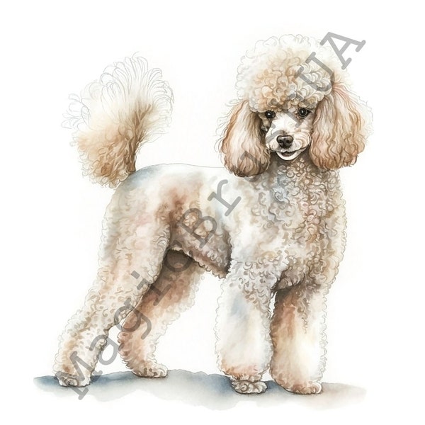 Poodle 17 Portraits set, Poodle Clipart, Commercial Use, Poodle Bundle, Digital download, SVG stickers, Watercolor portrait