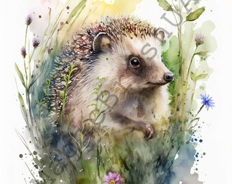 Hedgehog 19 Portraits set, Hedgehog Clipart, Commercial Use, Digital download, Stickers, Watercolor portrait, Hedgehog, Watercolor Hedgehog