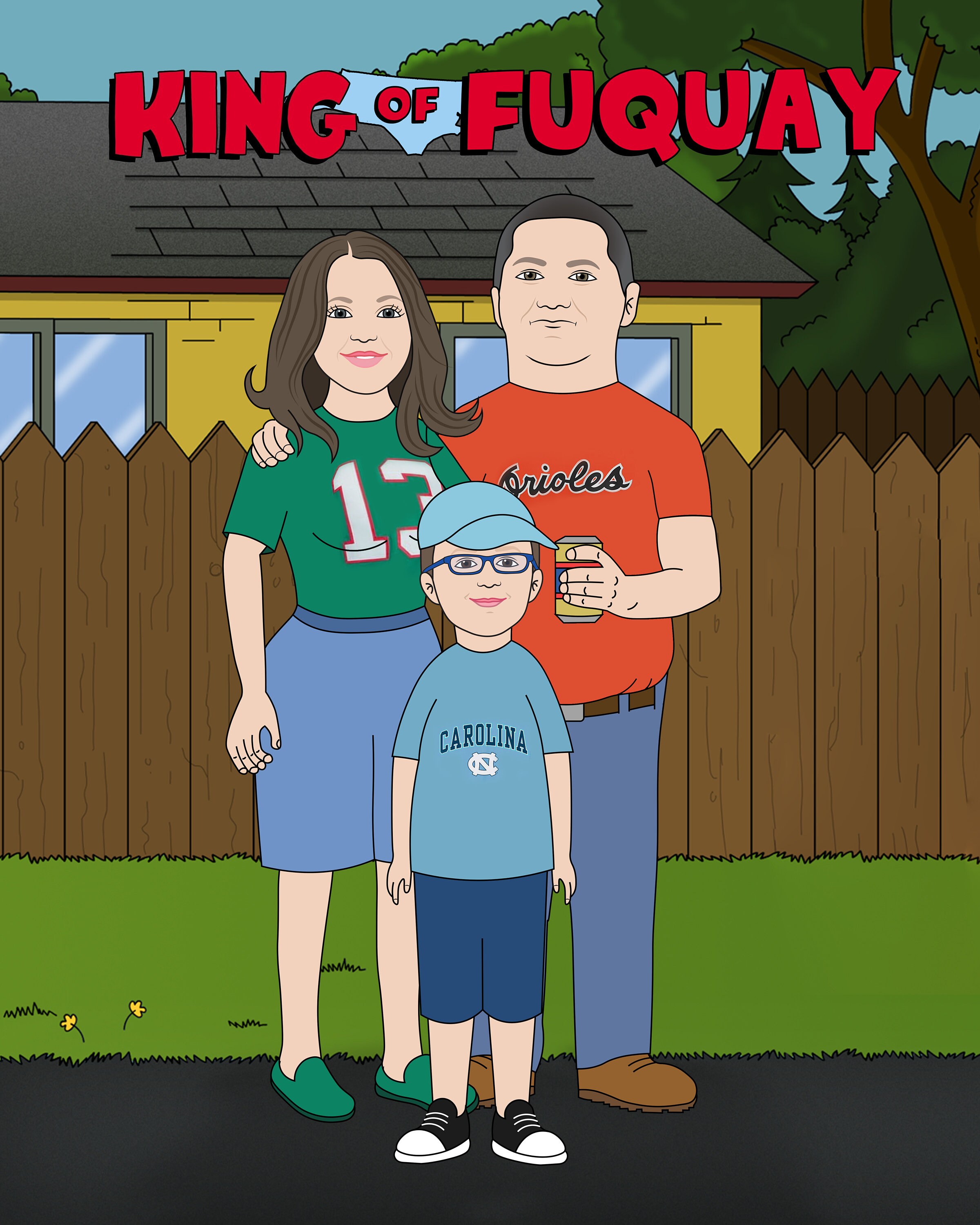 King of the Hill Custom Portrait – Happy Tooned