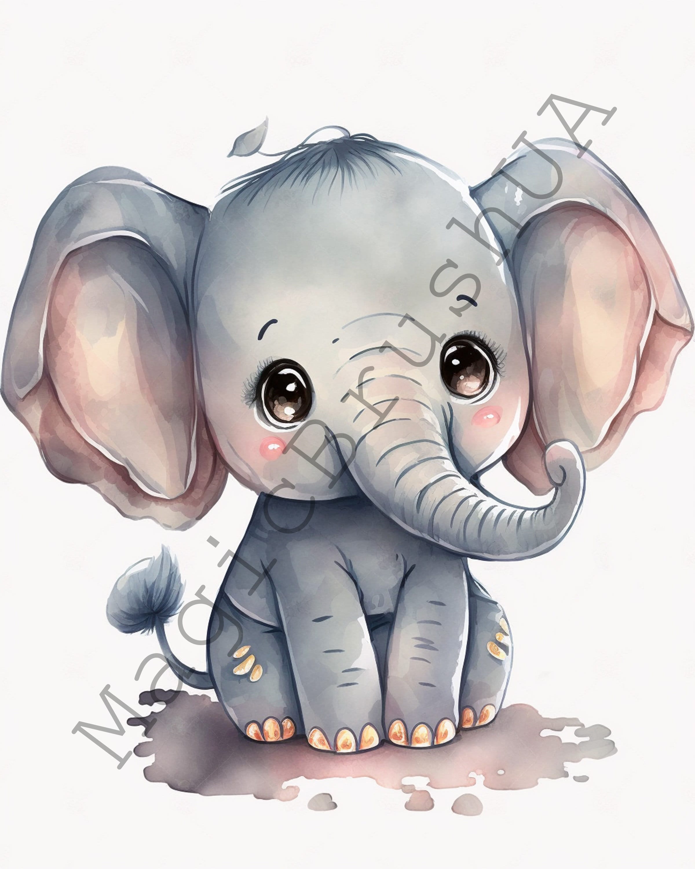 cartoon elephant drawings