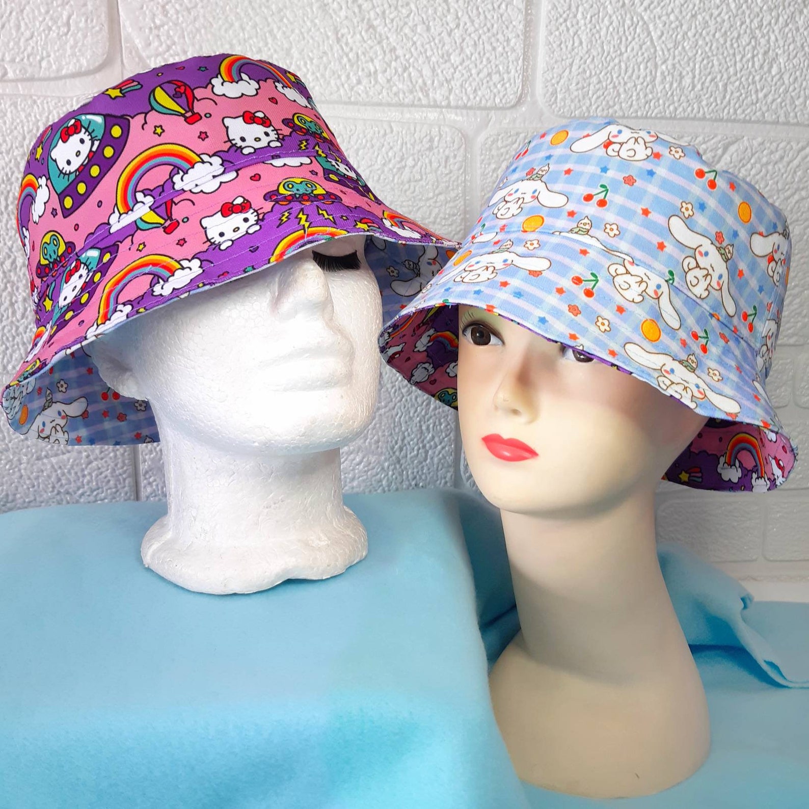 Bucket hat Sanrio hello kitty cinnamoroll reversible hat Etsy