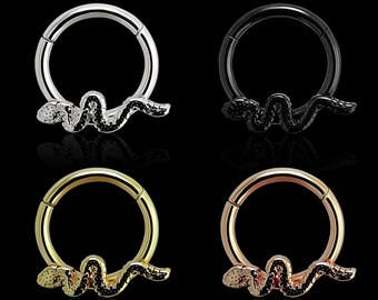 Layered Septum Clicker Cartilage Earring 16 Gauge Septum Ring Surgical Steel Hinged Septum Ring Double Septum Ring Multiple Colours