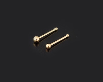 14ct Gold Nose Stud- Gold Ball Nose Bone- Tiny Nose Stud- Dainty Nose Stud- Thin Nose Ring- 22G Nose Stud- Price For Once Piece