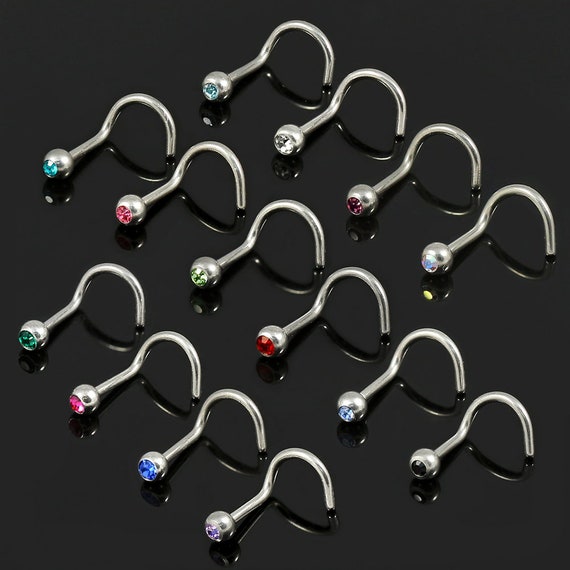 3mm CZ Jeweled Externally Threaded Nose Screw Small Nose - Etsy Canada