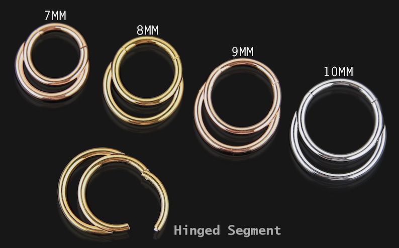 Layered Septum Clicker Cartilage Earring 16 Gauge Septum Ring Surgical Steel Hinged Septum Ring Double Septum Ring Multiple Colours