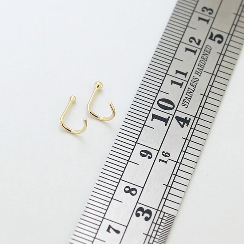 20G Nose Stud Tiny Nose Ring Nose Screw Style 1.5mm /& 2mm Studs 2pcs in Box 14ct Gold Nose Stud Gold Ball Nose Stud