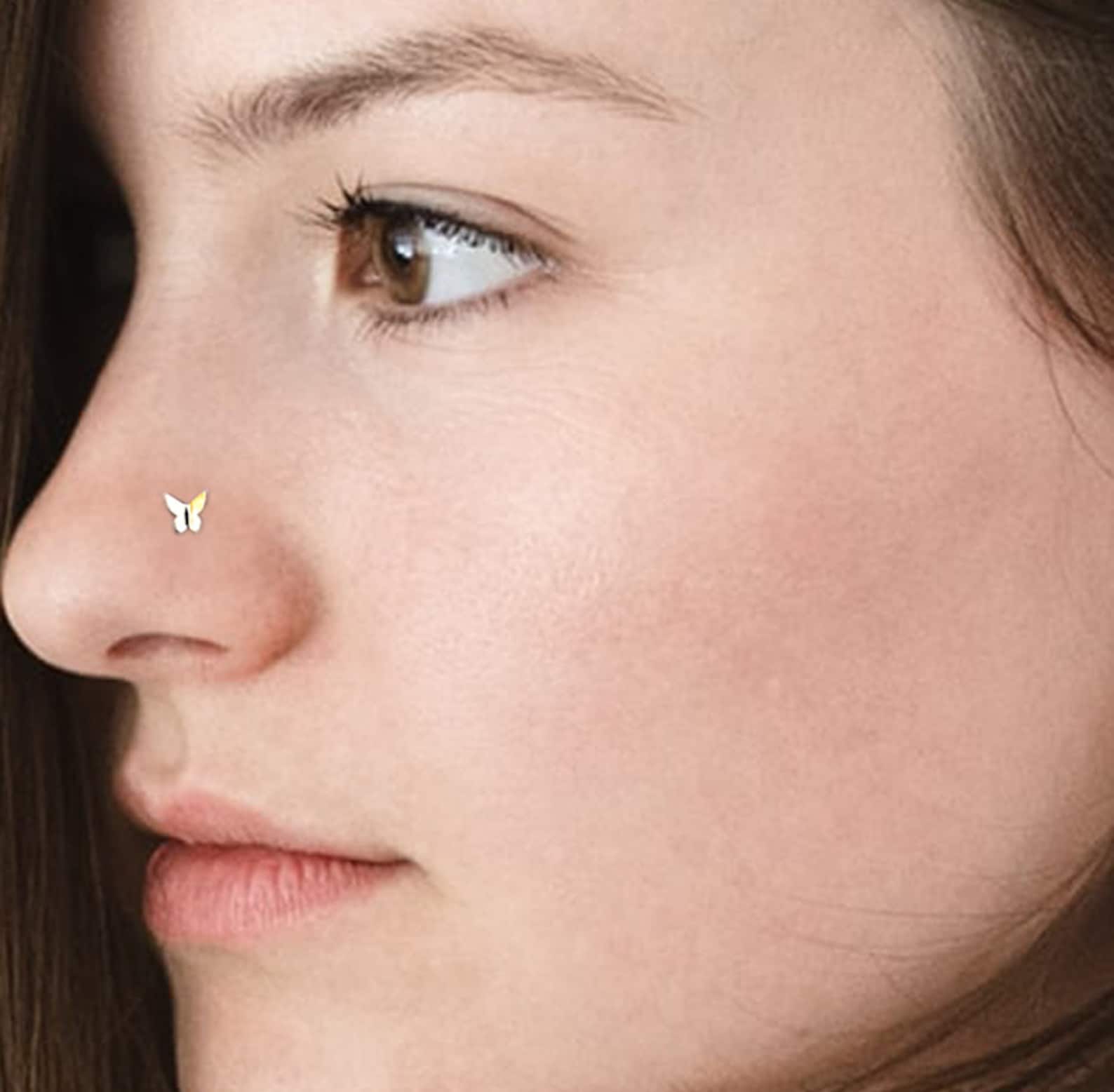 14ct Gold Nose Stud Butterfly Nose Ring Stud Gold Nose Etsy
