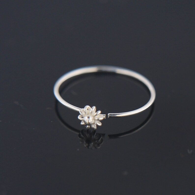 Silver Flower Nose Ring Sterling Silver Open Nose Hoop Etsy