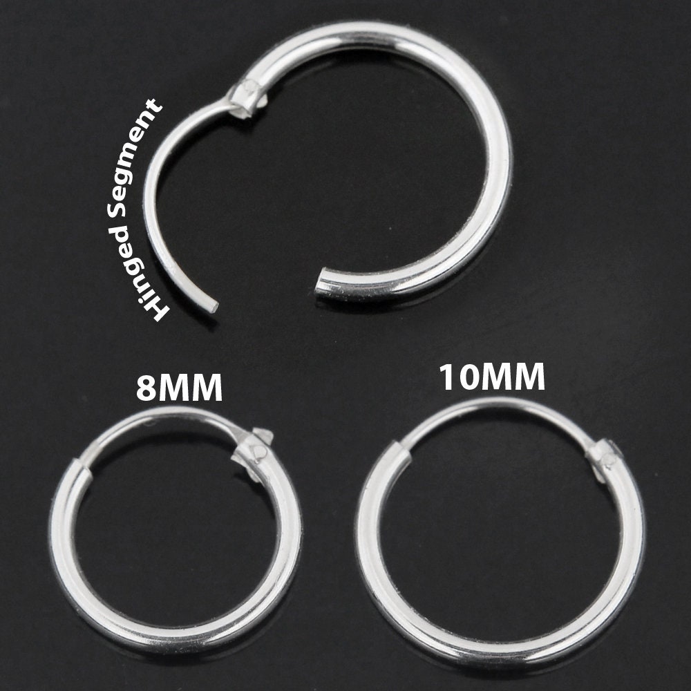 Sterling Silver Nose Ring Hinged Segment Ring Thin Nose Etsy